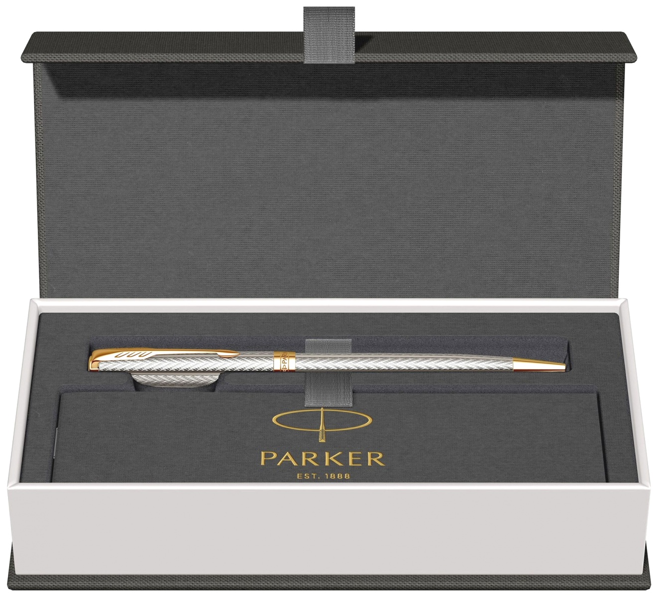  Ручка шариковая Parker Sonnet Royal Fougere SE19, Chiselled Silver GT, фото 4