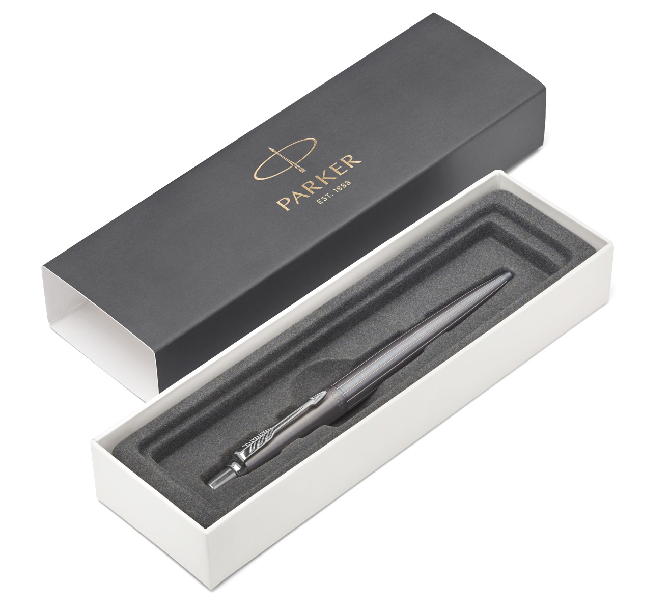  Шариковая ручка Parker Jotter Premium K176, Oxford Grey Pinstripe CT, фото 3