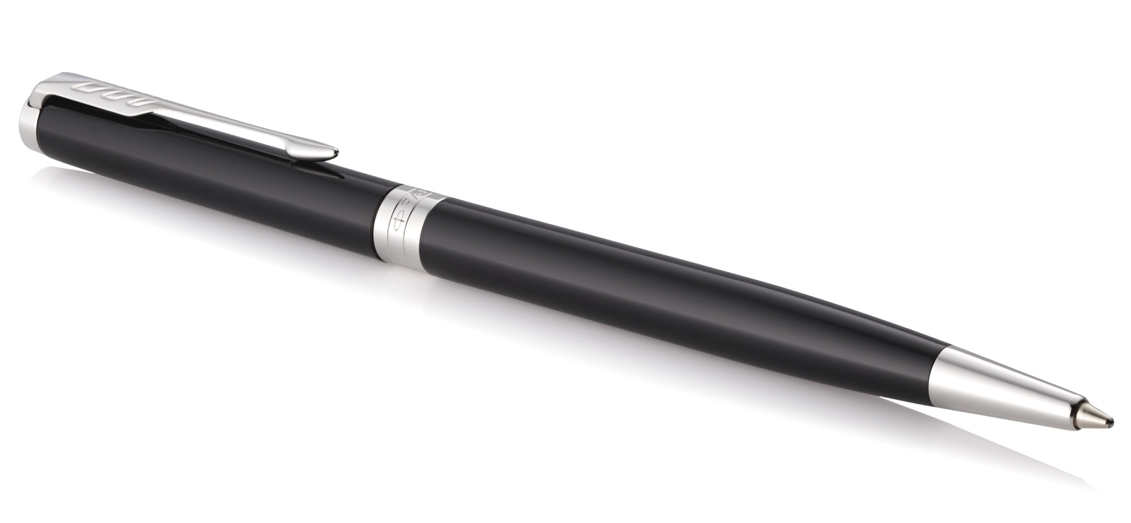  Шариковая ручка Parker Sonnet Slim Core K430, Lacquer Deep Black CT, фото 2