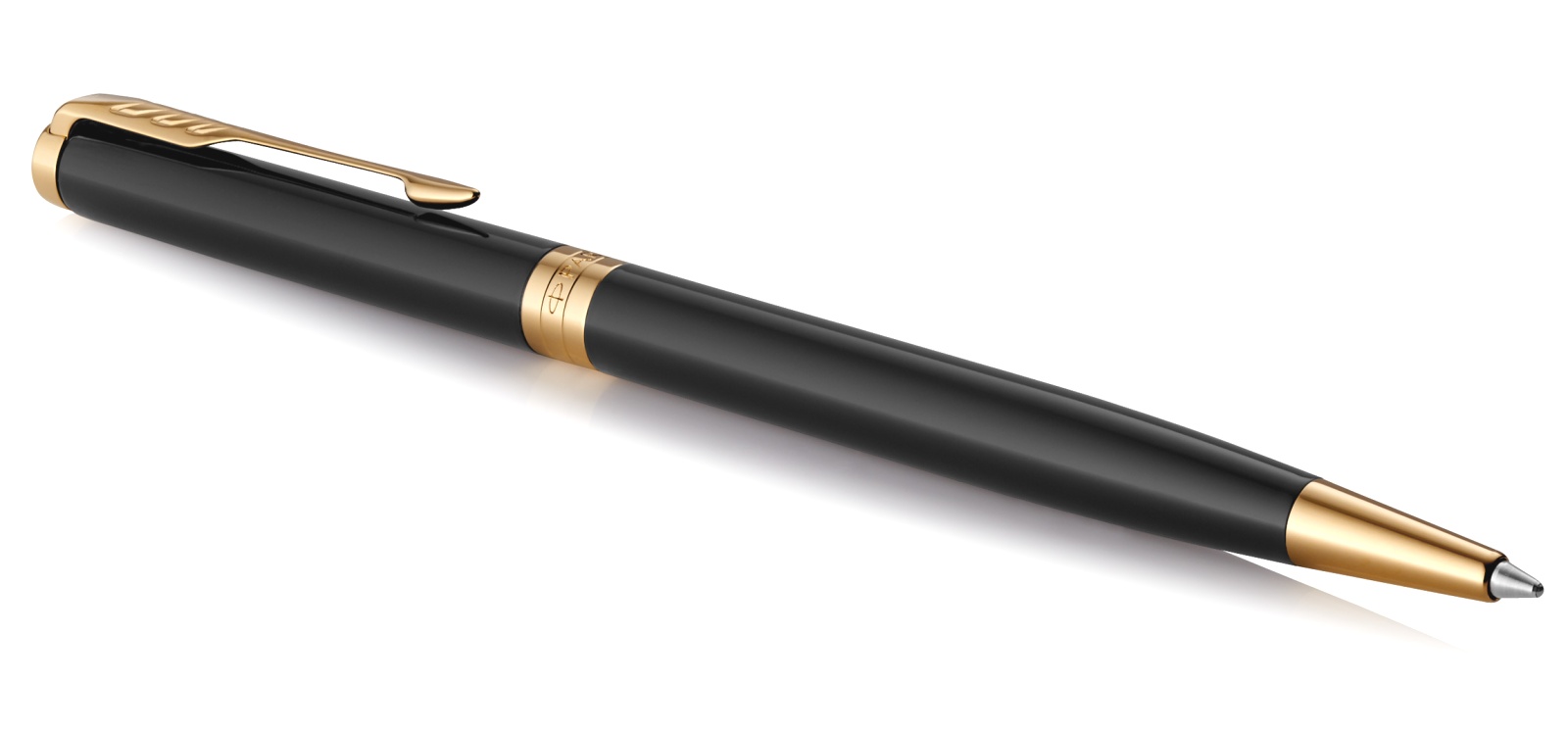  Шариковая ручка Parker Sonnet Slim Core K430, Lacquer Deep Black GT, фото 2