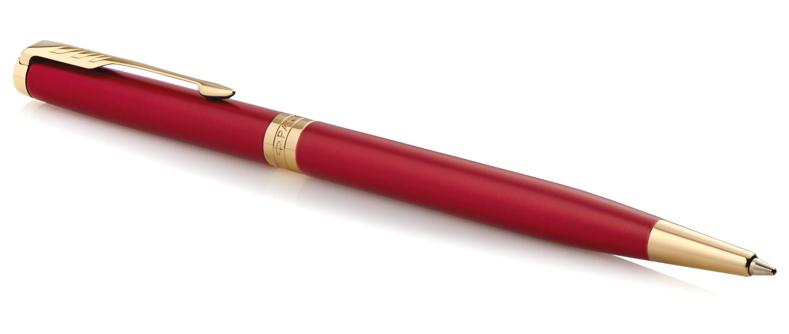  Шариковая ручка Parker Sonnet Slim Core K439, Lacquer Intense Red GT, фото 2