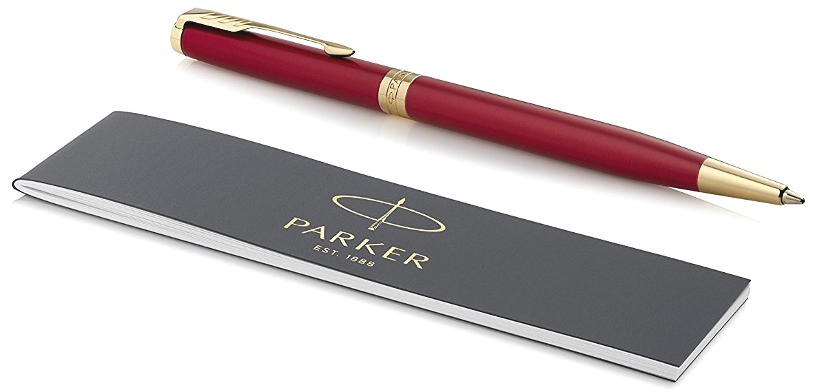  Шариковая ручка Parker Sonnet Slim Core K439, Lacquer Intense Red GT, фото 3