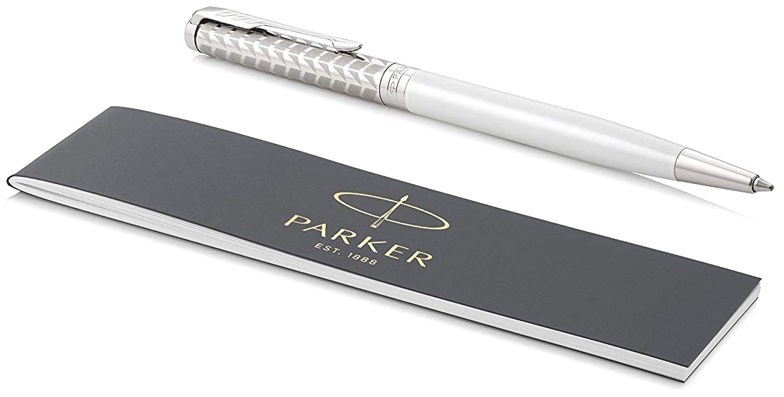  Шариковая ручка Parker Sonnet Slim Core K440, Metal and Pearl Lacquer CT, фото 3