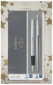  Набор: перьевая + шариковая ручки Parker Jotter Core FK61, Stainless Steel CT (Перо M)