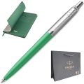  Набор: Шариковая ручка Parker Jotter K60 Originals Color Plastic 2019, Green СT + Ежедневник недатированный, А5, серый/зеленый