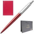 Набор: Шариковая ручка Parker Jotter Core K63, Kensington Red CT + Ежедневник, недатированный, А5, красный