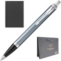 90000126 Набор: Шариковая ручка Parker IM Core K321, Light Blue Grey CT + Ежедневник, недатированный, А5, черный