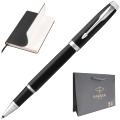 Набор: Ручка-роллер Parker IM Essential T319, Matte Black CT + Ежедневник, недатированный, А5, чёрный