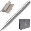 Набор: Ручка шариковая Parker Sonnet K546, Stainless Steel CT + Ежедневник, недатированный, А5, серый