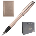 Набор: Перьевая ручка Parker Urban Premium F204, Metallic Pink (Перо F) + Ежедневник, недатированный, А5, коричневый