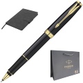 Набор: Ручка роллер Parker Sonnet T530, Lacquer Black GT + Ежедневник, недатированный, А5, чёрный
