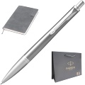 Набор: Ручка шариковая Parker Urban Premium K313, Silvered Powder CT + Ежедневник, недатированный, А5, серый