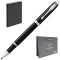 Набор: Ручка-роллер Parker IM Essential T319, Matte Black CT + Ежедневник, недатированный, А5, чёрный