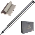 Набор: Перьевая ручка Parker Vector F03, Steel (Перо M) + Ежедневник